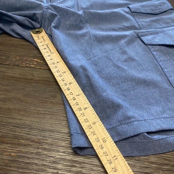 IRON CO. Stretch Cargo   Shorts  Blue  Gray  Size 34  NWT - Picture 8 of 8